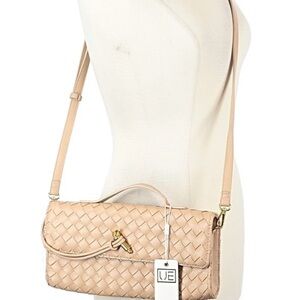 Urban Expressions Tan Woven Crossbody Bag